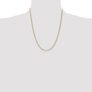 14K Semi-Solid Figaro with Lobster Clasp Chain (Style BC120-22)