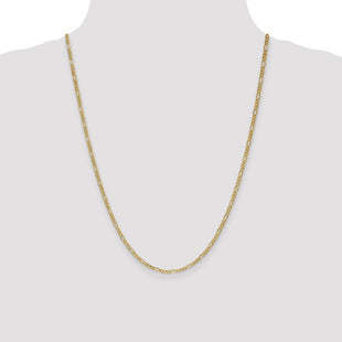 14K Semi-Solid Figaro with Lobster Clasp Chain (Style BC120-24)