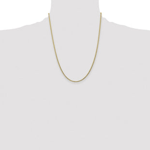 14K Semi-Solid Curb with Lobster Clasp Chain (Style BC124-22)