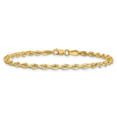 14K Semi Solid Rope with Lobster Clasp Chain, 7 x 3mm