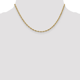 14K Semi Solid Rope with Lobster Clasp Chain (Style BC134-16)