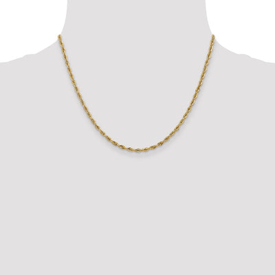 14K Semi Solid Rope with Lobster Clasp Chain, 18 x 2.8mm