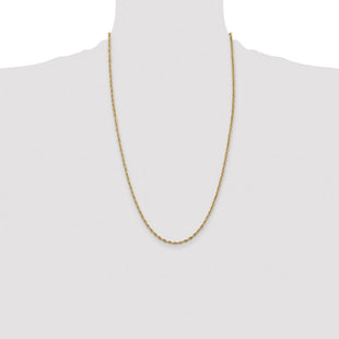 14K Semi Solid Rope with Lobster Clasp Chain (Style BC134-26)
