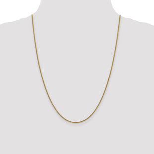 14K Semi-Solid Round Box with Lobster Clasp Chain (Style BC140-24)