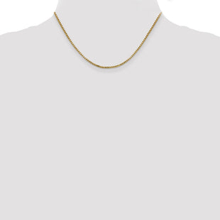 14K Semi-Solid Round Box with Lobster Clasp Chain (Style BC141-16)
