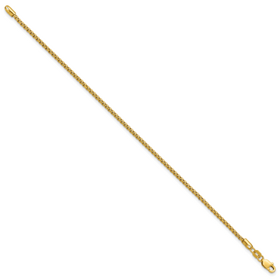 14K Semi-Solid Round Box with Lobster Clasp Bracelet, 7 x 1.75mm