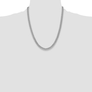 14k WG Semi-Solid Miami Cuban Chain (Style BC154W-22)