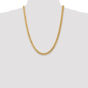 14K Semi-Solid Miami Cuban with Lobster Clasp Chain (Style BC155-24)