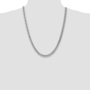 14k WG Semi-Solid Miami Cuban Chain (Style BC156W-24)