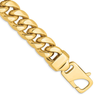 14K Semi-Solid Miami Cuban with Lobster Clasp Bracelet, 8 x 15mm
