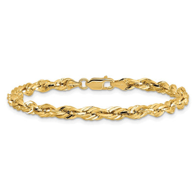14K Semi Solid Rope with Lobster Clasp Chain, 7 x 4.25mm