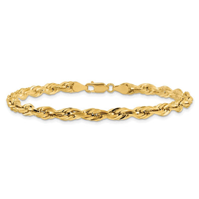 14K Semi Solid Rope with Lobster Clasp Chain, 7 x 4.75mm