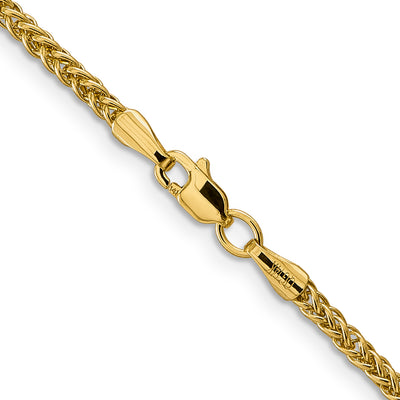 14K Semi-Solid 3-Wire Wheat with Lobster Clasp Chain, 16 x 2.35mm