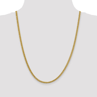 14K Semi-Solid 3-Wire Wheat with Lobster Clasp Chain (Style BC177-24)