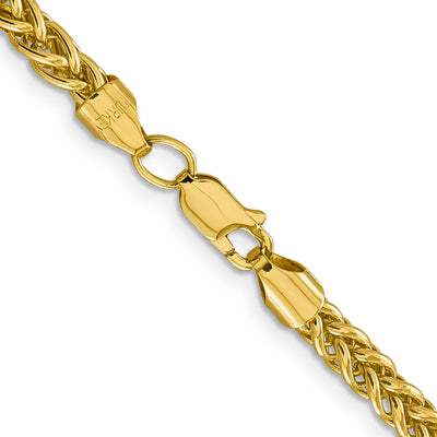 14K Semi-Solid 3-Wire Wheat with Lobster Clasp Chain, 18 x 4.65mm
