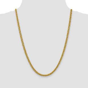 14K Semi-Solid 3-Wire Wheat with Lobster Clasp Chain (Style BC178-24)