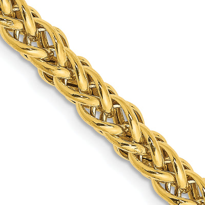 14K Semi-Solid 3-Wire Wheat with Lobster Clasp Chain, 18 x 4.65mm