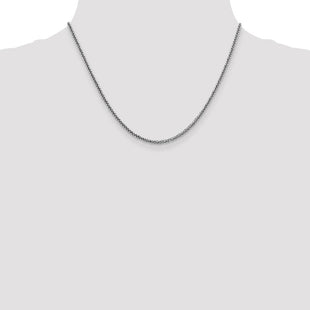 14K White Gold Semi-Solid 3-Wire Wheat with Lobster Clasp Chain (Style BC179-18)