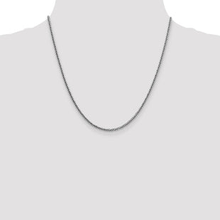 14K White Gold Semi-Solid 3-Wire Wheat with Lobster Clasp Chain (Style BC179-20)