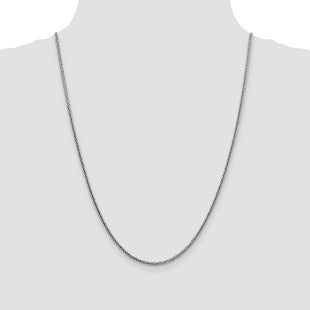 14K White Gold Semi-Solid 3-Wire Wheat with Lobster Clasp Chain (Style BC179-24)