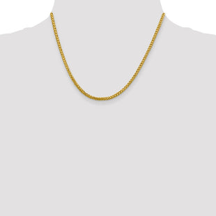 14K Semi-Solid Diamond-cut Wheat with Lobster Clasp Chain (Style BC183-18)