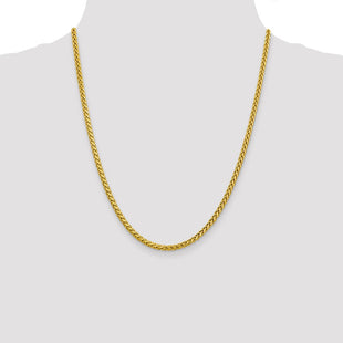 14K Semi-Solid Diamond-cut Wheat with Lobster Clasp Chain (Style BC184-22)