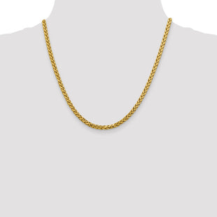 14K Semi-Solid Diamond-cut Wheat with Lobster Clasp Chain (Style BC185-20)
