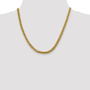14K Semi-Solid Diamond-cut Wheat with Lobster Clasp Chain (Style BC186-20)