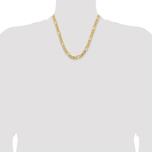 14K Semi-Solid Figaro with Lobster Clasp Chain (Style BC190-20)