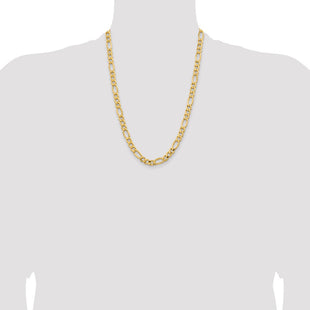 14K Semi-Solid Figaro with Lobster Clasp Chain (Style BC190-24)