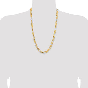 14K Semi-Solid Figaro with Lobster Clasp Chain (Style BC190-26)