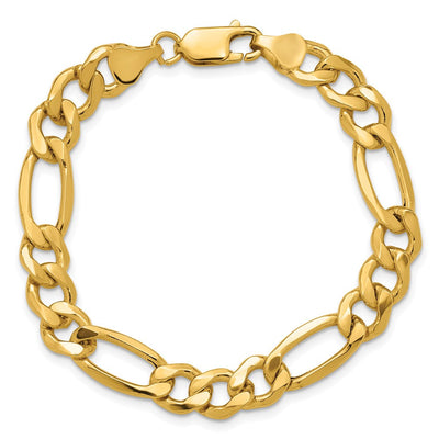 14K Semi-Solid Figaro with Lobster Clasp Bracelet, 7 x 8.5mm