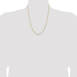 14K Semi-Solid Curb with Lobster Clasp Chain (Style BC192-22)