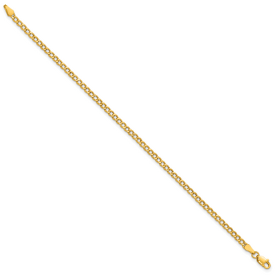 14K Semi-Solid Curb with Lobster Clasp Bracelet, 7 x 2.85mm