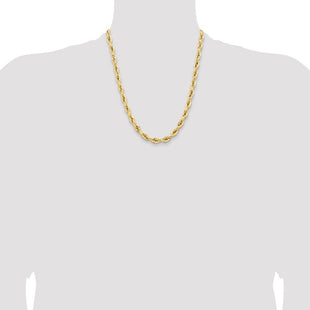 14K Semi Solid Rope with Lobster Clasp Chain (Style BC194-22)