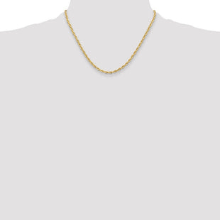 14K Yellow Gold Semi-Solid Rope Chain (Style BC203-18)