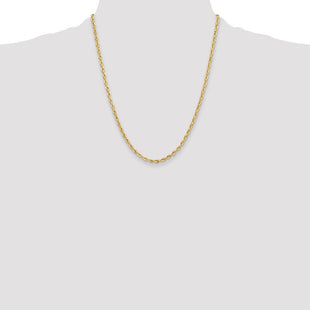 14K Yellow Gold Semi-Solid Rope Chain (Style BC203-22)
