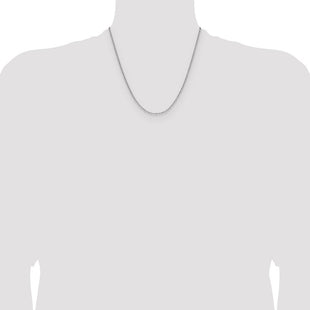 14k White Gold Semi-Solid Beveled Paperclip Chain (Style BC206W-20)