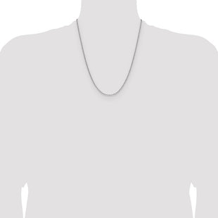 14k White Gold Semi-Solid Beveled Paperclip Chain (Style BC206W-22)