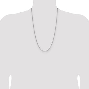 14k White Gold Semi-Solid Beveled Paperclip Chain (Style BC206W-26)