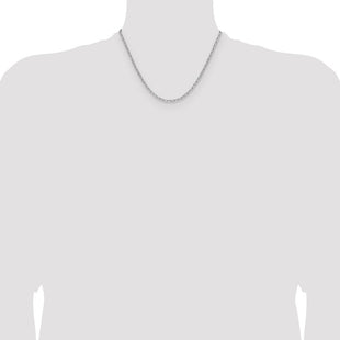 14k White Gold Semi-Solid Beveled Paperclip Chain (Style BC207W-18)
