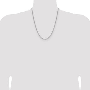 14k White Gold Semi-Solid Beveled Paperclip Chain (Style BC207W-22)