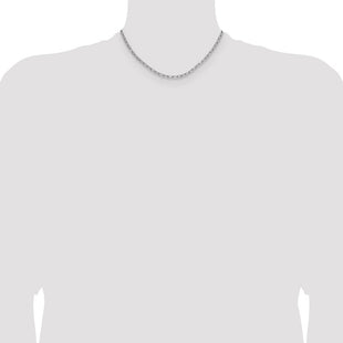 14k White Gold Semi-Solid Beveled Paperclip Chain (Style BC208W-16)