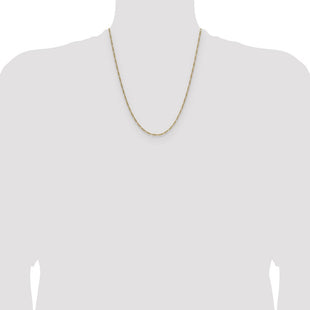 14k Semi-Solid Figaro Chain (Style BC210-22)
