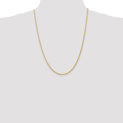 14K Semi-Solid Wheat with Lobster Clasp Anklet, 10 x 2mm