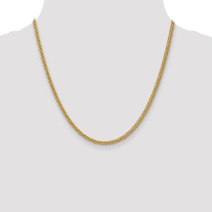 14K Semi-Solid 3-Wire Wheat with Lobster Clasp Chain (Style BC77-20)