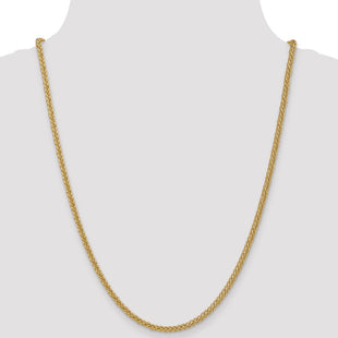 14K Semi-Solid 3-Wire Wheat with Lobster Clasp Chain (Style BC77-24)