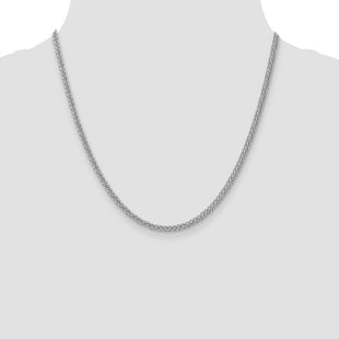 14k WG Semi-solid 3-Wire Wheat Chain (Style BC77W-20)