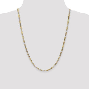14K Semi-Solid Figaro with Lobster Clasp Chain (Style BC93-24)