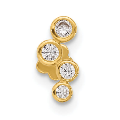 14K 18 Gauge Polished CZ Cartilage Body Jewelry
